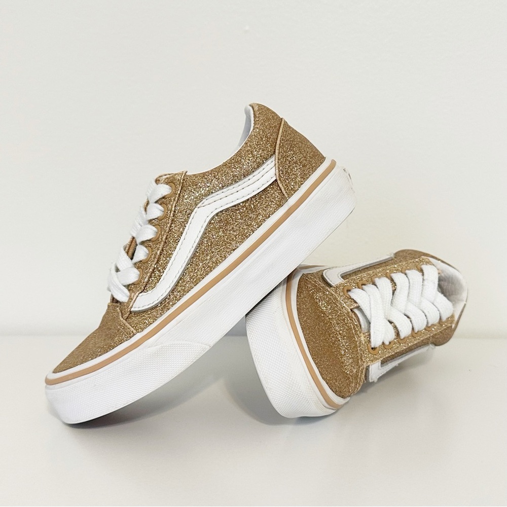 Vans Kids Old Skool Glitter Sneaker - Gold - Picture 1 of 7